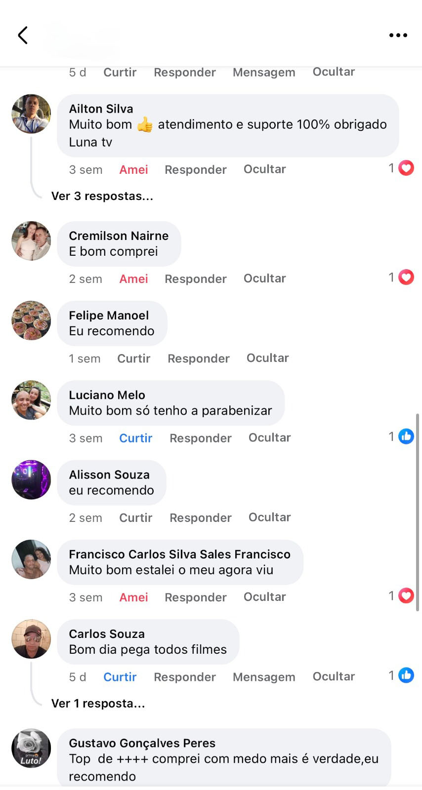 Relato de cliente